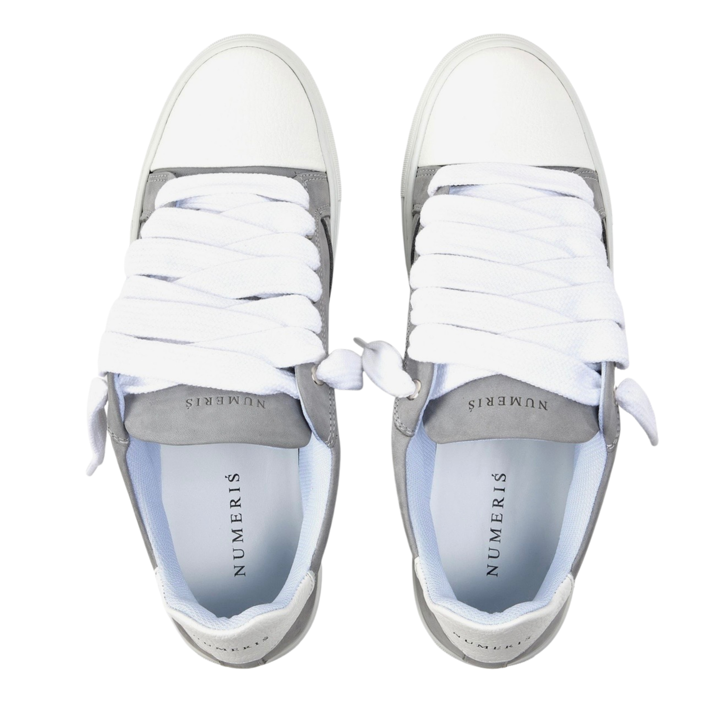 Numeris Suede Nubuck Low-Top Sneakers - Light Grey/White