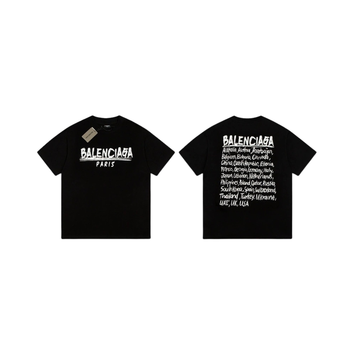 Balenciaga Cities Logo T-Shirt - Black