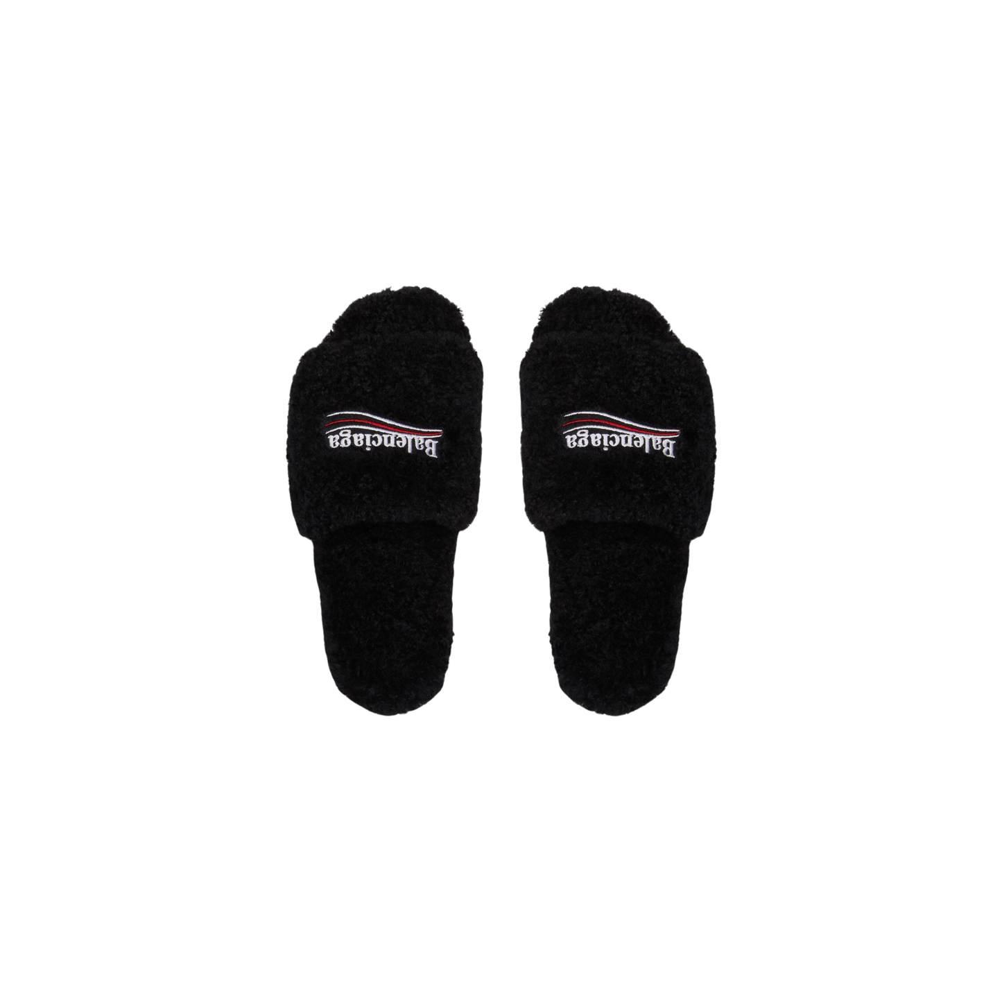 Balenciaga Furry Slide - Jet Black