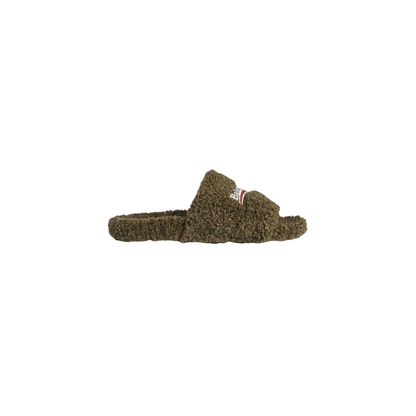 Balenciaga Furry Slide - Olive