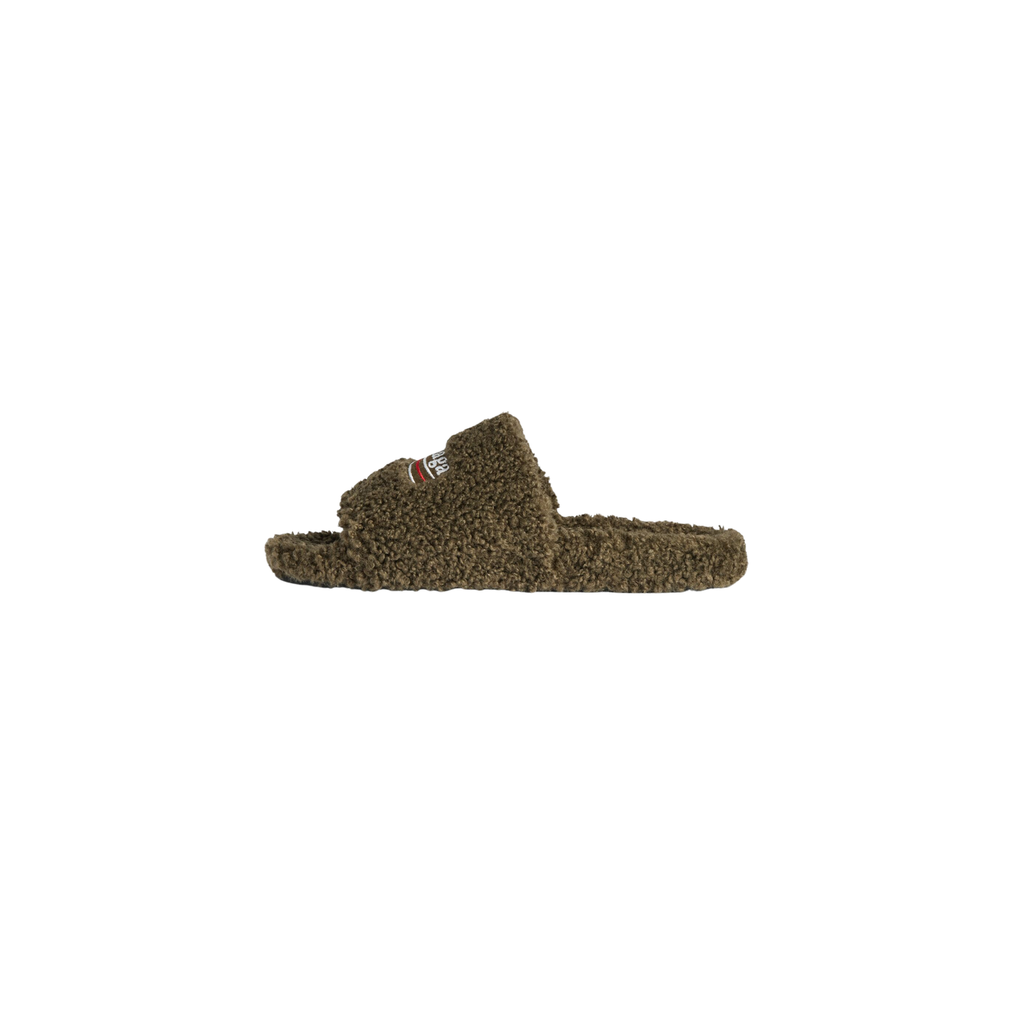 Balenciaga Furry Slide - Olive