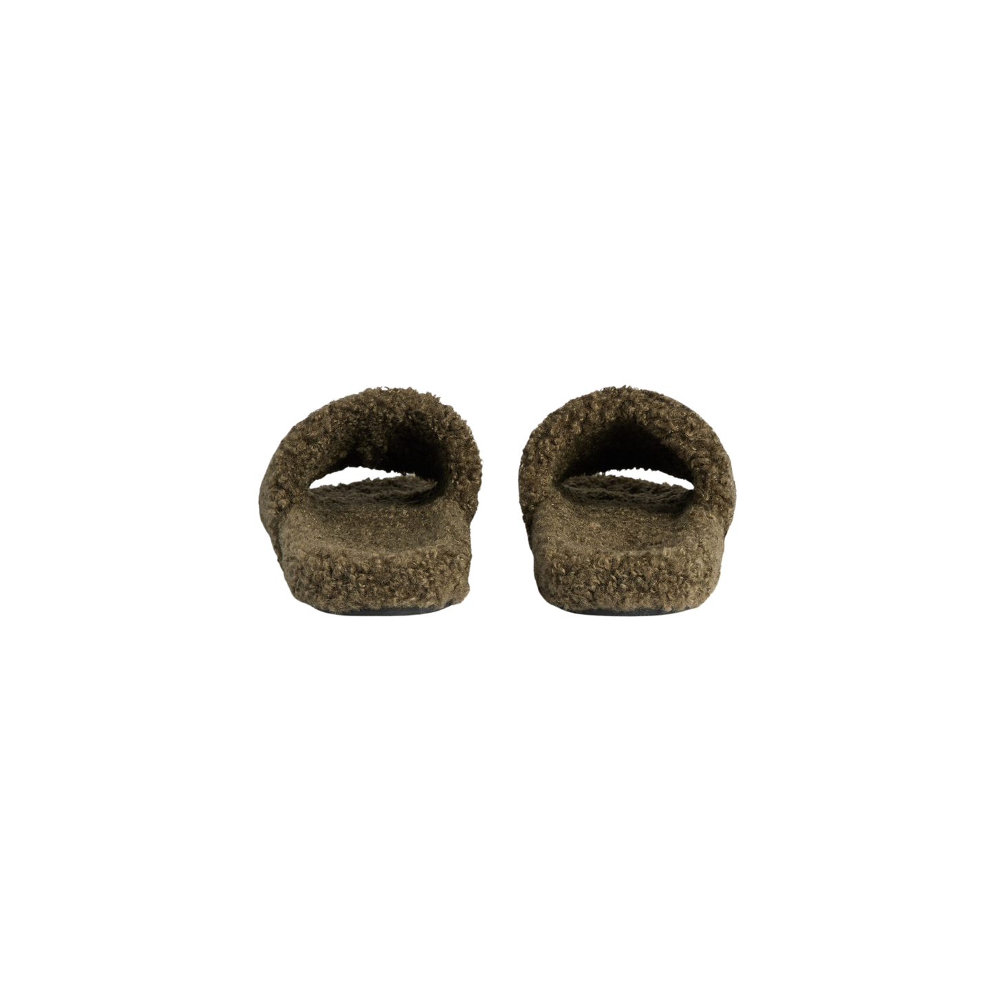 Balenciaga Furry Slide - Olive
