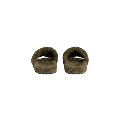 Balenciaga Furry Slide - Olive