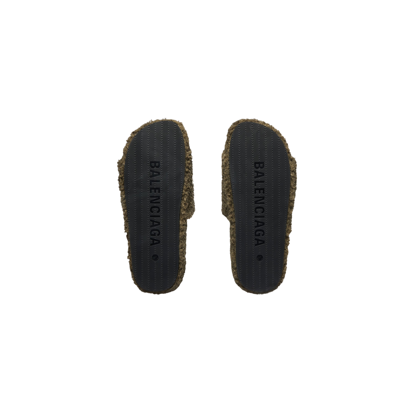 Balenciaga Furry Slide - Olive