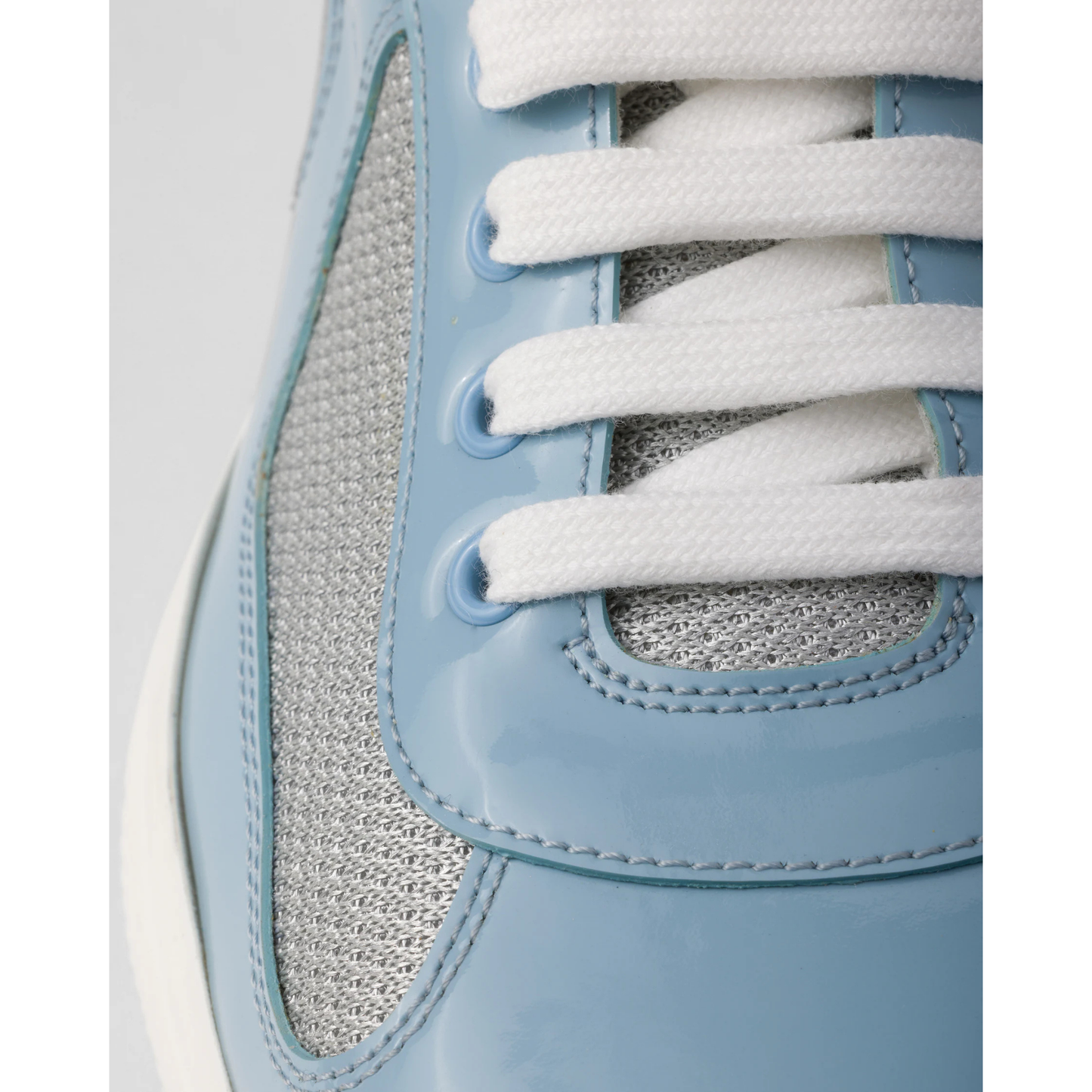 Prada Cup - Light Blue Mesh & Patent