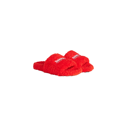 Balenciaga Furry Slide - Scarlet Red