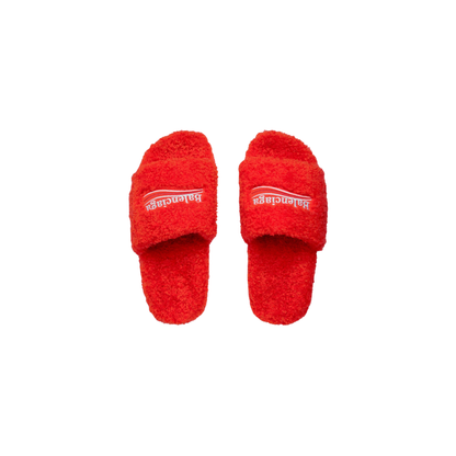 Balenciaga Furry Slide - Scarlet Red