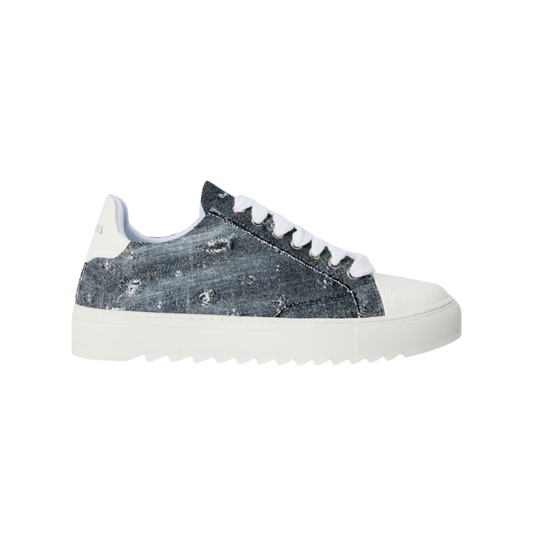 Numeris Washed Denim Low-Top Sneakers - Grey/White