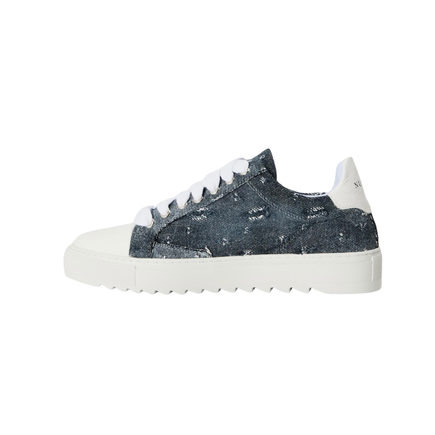 Numeris Washed Denim Low-Top Sneakers - Grey/White