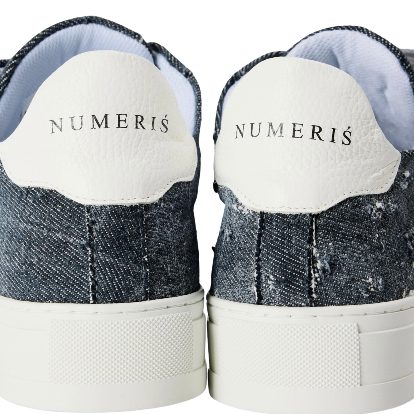 Numeris Washed Denim Low-Top Sneakers - Grey/White