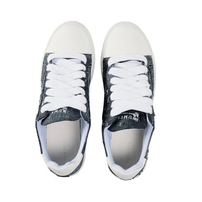 Numeris Washed Denim Low-Top Sneakers - Grey/White