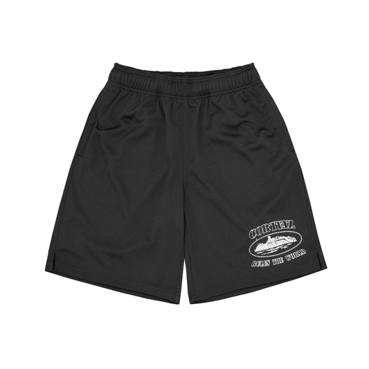 Corteiz Alcatraz Mesh Shorts Black