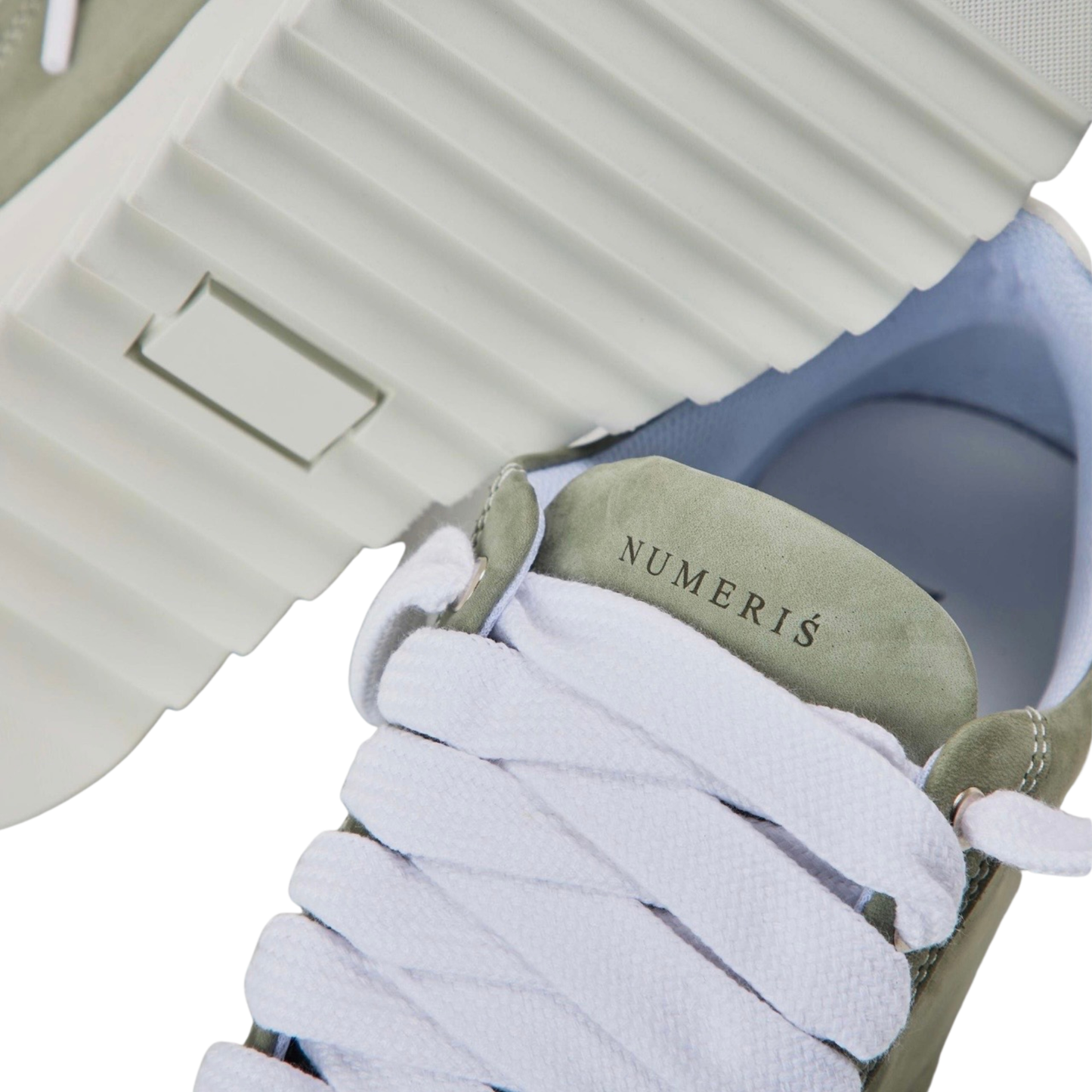 Numeris Suede Nubuck Low-Top Sneakers - Sage Green/White