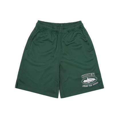 Corteiz Alcatraz Mesh Shorts Forest Green
