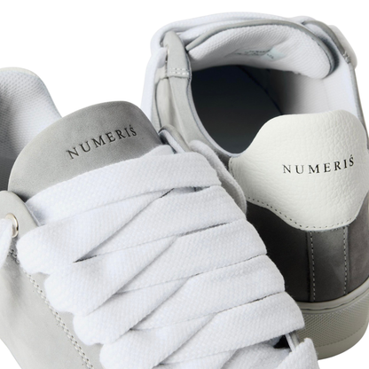 Numeris Suede Nubuck Low-Top Sneakers - Light Grey/White