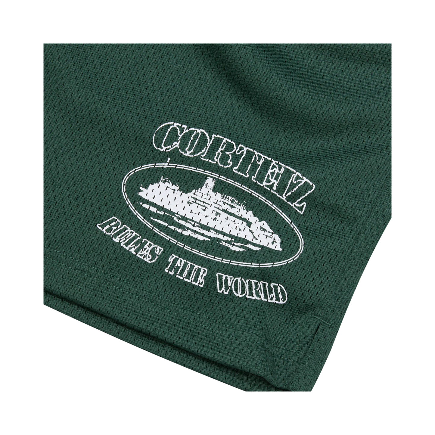 Corteiz Alcatraz Mesh Shorts Forest Green