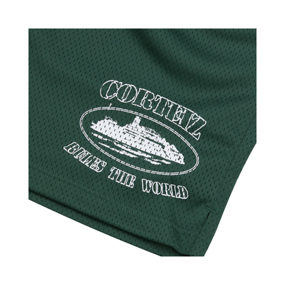 Corteiz Alcatraz Mesh Shorts Forest Green