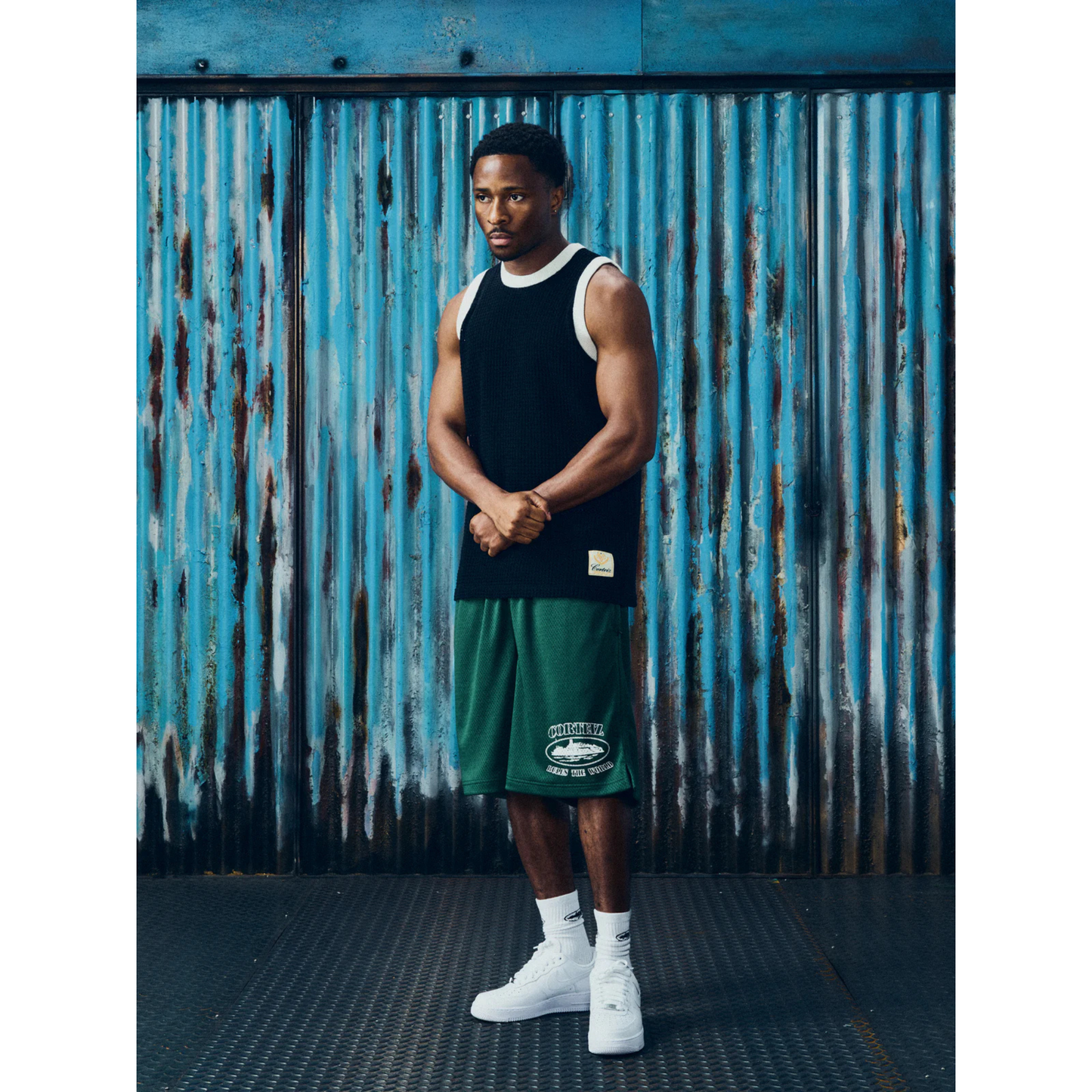 Corteiz Alcatraz Mesh Shorts Forest Green