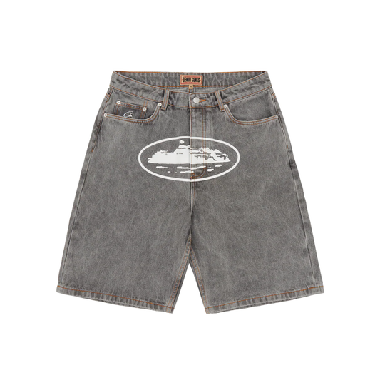 Corteiz Alcatraz Denim Shorts Grey