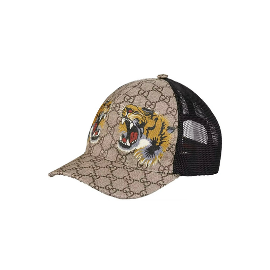 Gucci GG Supreme Tiger Print Trucker Hat