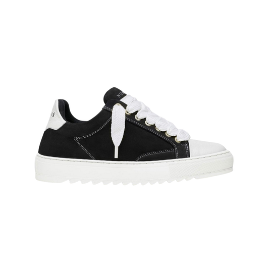Numeris Contrast Canvas Low-Top Sneakers - Black/White