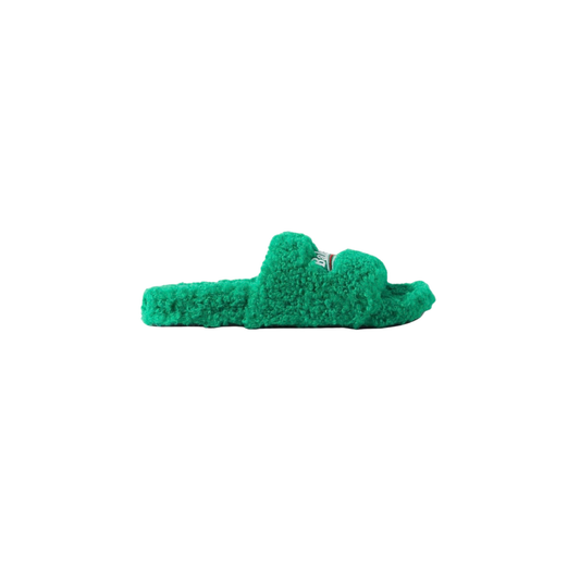 Balenciaga Furry Slide - Emerald