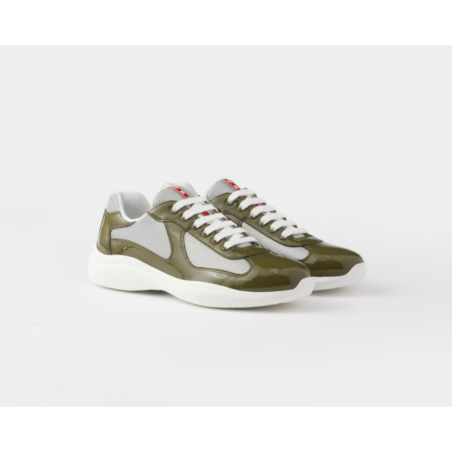 Prada Cup - Olive Green Mesh & Patent