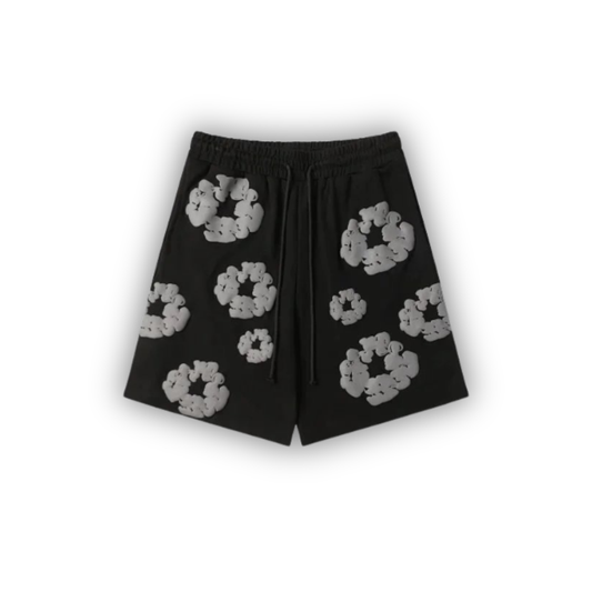 Denim Tears Cotton Wreath Shorts - Black/Gray