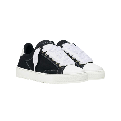 Numeris Contrast Canvas Low-Top Sneakers - Black/White