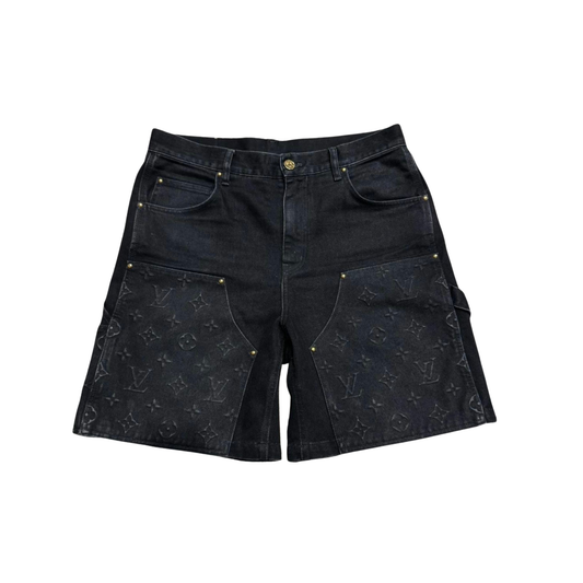 Louis Vuitton Monogram Double Knee Denim Jorts - Washed Black
